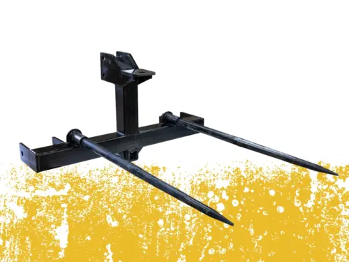 Lackender by ECS Heavy Duty 3pt Two Prong Hay Spear and Gooseneck Mover with 2" Receiver Hitch