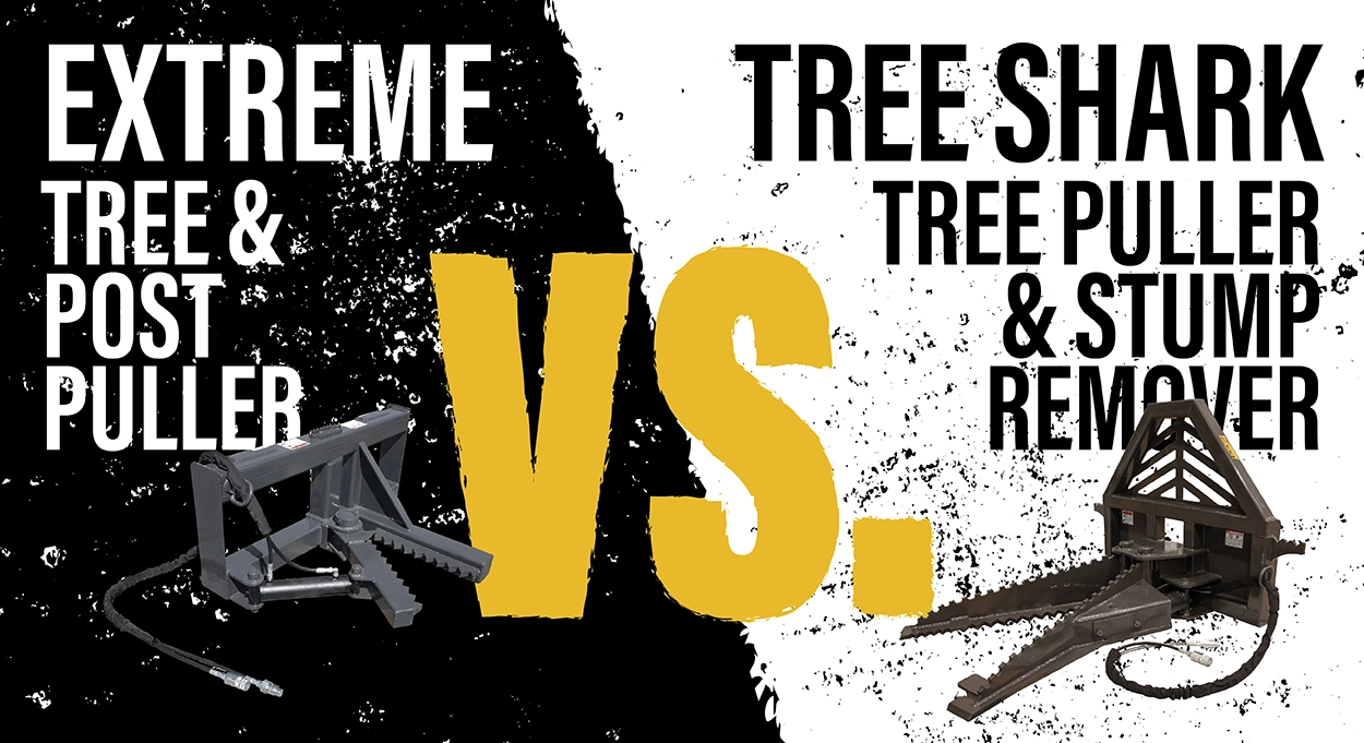 Comparing Lackender by ECS Tree Puller Skid Steer Attachments
