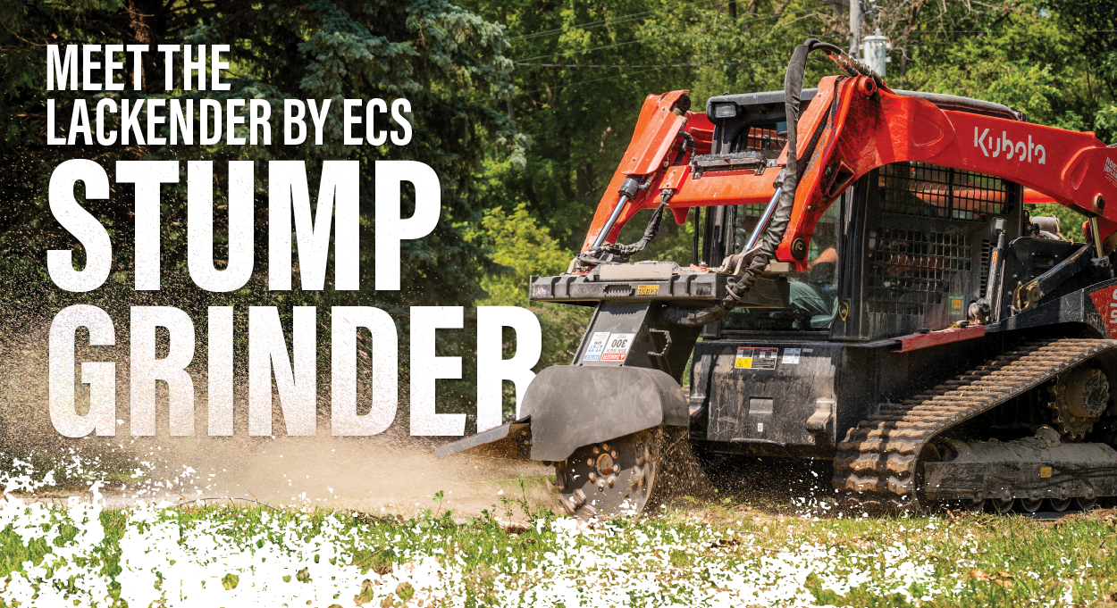 The Lackender by ECS Stump Grinder removing a stump.